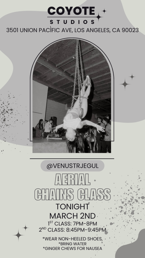 Venus Trjegul, suspended in chains.